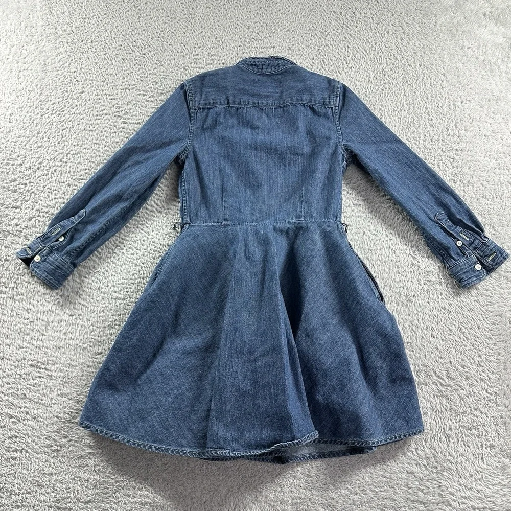 Polo Ralph Lauren Denim Shirt Dress A Line Youth‎ Girls 6 Flowy Pockets